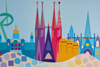 Barcelona Landmarks Art Print