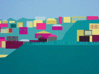 Clifftop Homes, Sydney Seaside Art Print