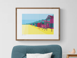 English Beach Huts Art Print