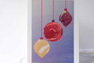 Christmas Baubles Greetings Card