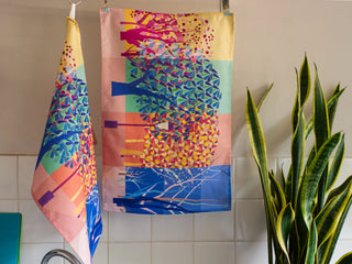 Forest Scene in Four Seasons Tea Towel