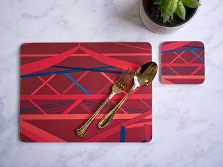 Abstract Travel Art Placemats (set of 4) Red or Blue