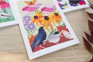 Birds & Blooms Garden Wildlife Greetings Card Set