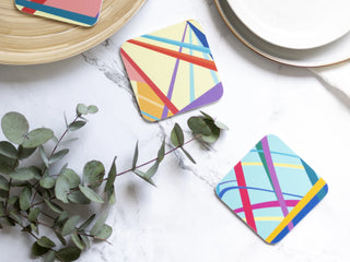 Abstract Memories Travel-inspired Coaster Set (set of 4)