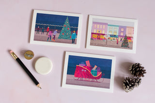 Christmas on the Village High Street Greetings Card