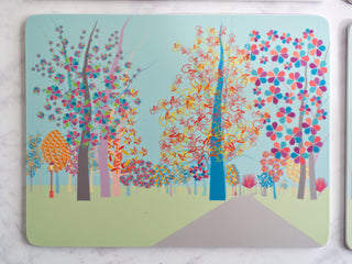 SAMPLES: Four Seasons placemat set in blue