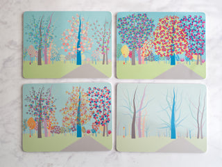 SAMPLES: Four Seasons placemat set in blue