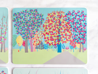 SAMPLES: Four Seasons placemat set in blue