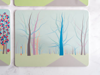 SAMPLES: Four Seasons placemat set in blue