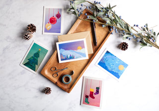 Illustrated set of Christmas greetings cards (5)