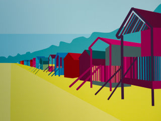 English Beach Huts Art Print