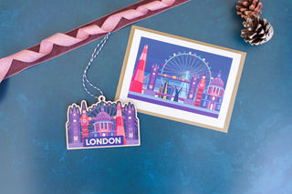 Iconic London at Night Christmas Tree Decoration