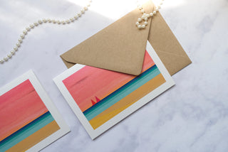 Sunset Coastal Greetings Card