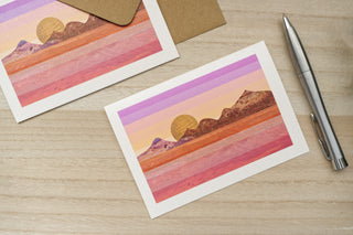 Mountain Sunset Greetings Card