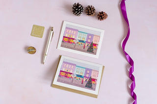 Christmas on the Village High Street Greetings Card