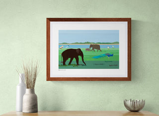 Elephant Safari Art Print