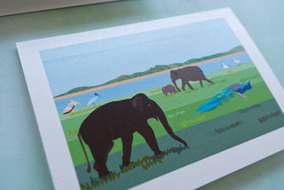 Elephant & Wildlife Safari Greetings Card