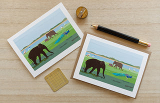 Elephant & Wildlife Safari Greetings Card